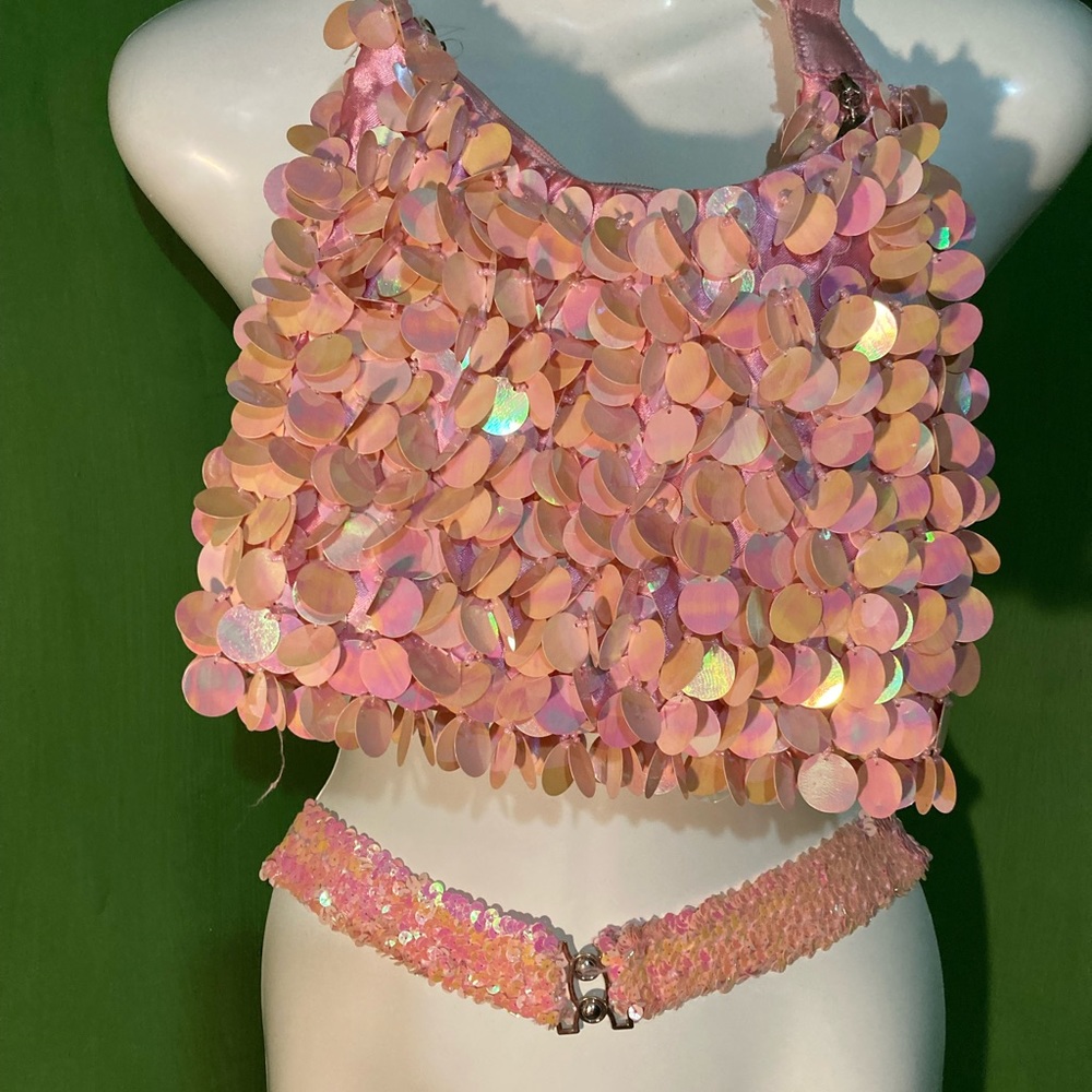 Vintage sequined HOBO shoulder bag and matching belt